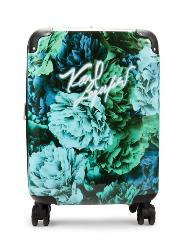 Karl Lagerfeld Paris Carribean 20-Inch Floral Hardside Spinner Suitcase